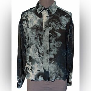 🎀5 for $25🎀 Calvin Rucker Sheer Floral Button-Up Shirt